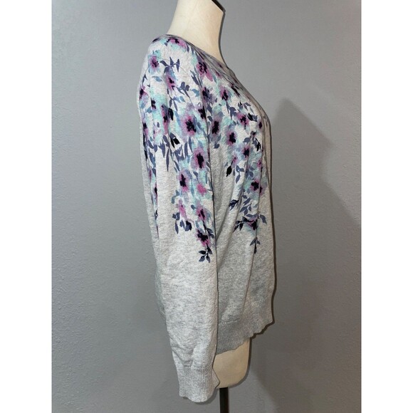 Serengeti Women’s size XL Cotton Floral Sweater Crew Neck Romantic Lightweight - Picture 4 of 7